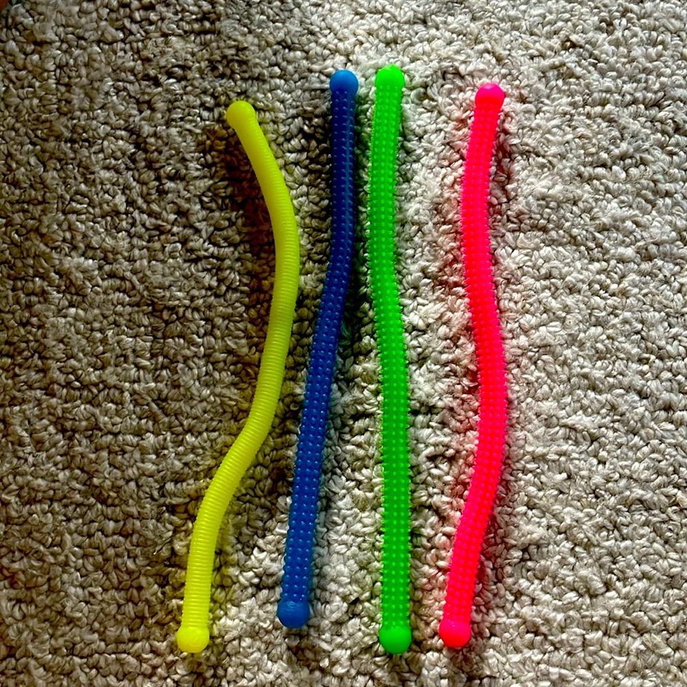 Set of 4 sensory fidget toys. Silicone. Stretchy